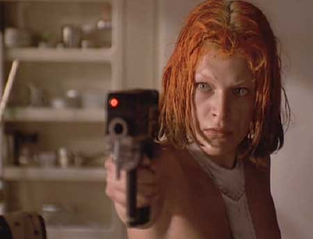 The Fifth Element LeeLoo is deeply suspicious of Korben's intent when he