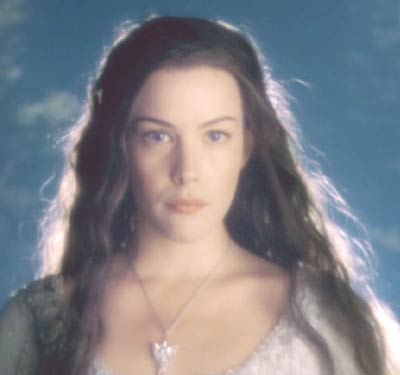 Lord of the Rings: The Fellowship of the Ring: Arwen Undómiel, daugher of Elrond, appears as in a vision to Frodo, wounded by a Ringwraith's blade and fading fast.