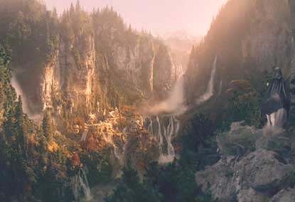 Lord of the Rings: The Fellowship of the Ring: Rivendell, home of the elves, and Bilbo's adopted retirement home.