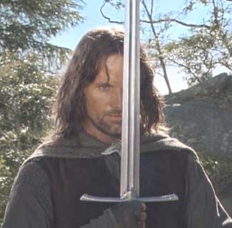 Lord of the Rings: The Fellowship of the Ring: Aragorn prepares to meet the Uruk-hai.