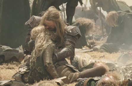 Lord of the Rings: The Return of the King: Éomer discovers his sister lying on the battlefield.