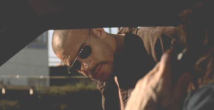 A Man Apart: Vin Diesel framed by the car window.
