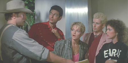 The Adventures of Buckaroo Banzai Across the 8th Dimension: Penny and New Jersey are brought to Buckaroo's headquarters.