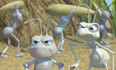 A Bug's Life: Thorny (Alex Rocco) and Cornelius (David Ossman) think Flik is nothing but a trouble-maker.