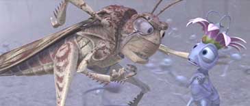 A Bug's Life: Hopper (Kevin Spacey) taking the Queen (Phyllis Diller) hostage.