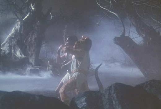 Clash of the Titans: Calibos ambushes Perseus in the swamp.