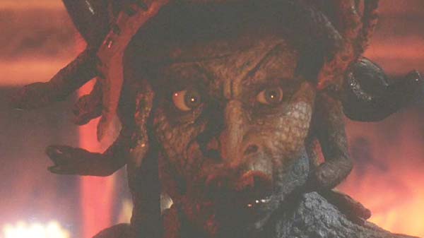 Clash of the Titans: This close-up of Medusa illustrates the advantage of a physical effect like stop-motion animation over its computer-generated cousin: the richly detailed textures and the visual depth of real lighting.
