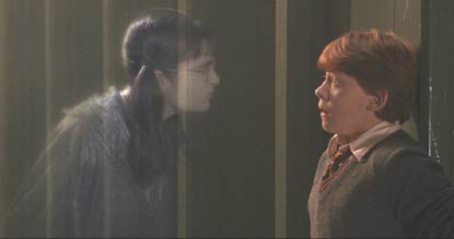 Harry Potter and the Chamber of Secrets: Ron has said the wrong thing to Moaning Myrtle.