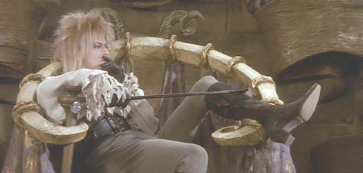 Labyrinth: The Goblin King, relaxing at home.