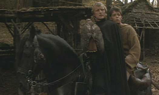 Ladyhawke: Phillipe and Navarre request that a peasant farmer and his wife put them up for the night.
