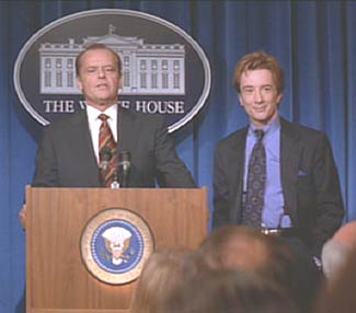 Mars Attacks: President Dale and Press Secretary Jerry Ross.