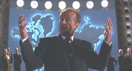 Mars Attacks: The President's last futile attempt to convince the Martians to end their destructive rampage.