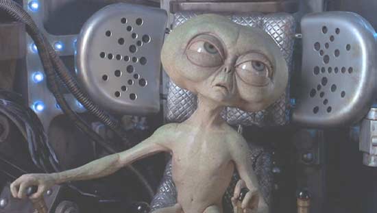 Men in Black: The alien, Rosenberg, speaking his last words to Dr. Weaver and Agent J.