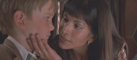 The Mummy Returns: Meela takes a moment to threaten Alex (Freddie Boath).