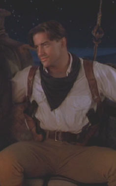The Mummy Returns: Rick O'Connell riding in the that weird air balloon.
