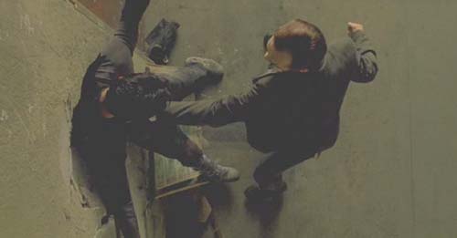 The Matrix: Neo is taking a beating.