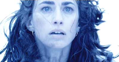 Pitch Black: Shazza gasps at the sight of what she thinks must be Zeke's killer.