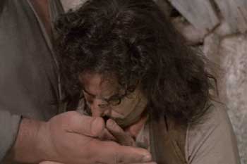 The Princess Bride: The drunken Inigo ponders the size of the brute who has lifted him to his feet.