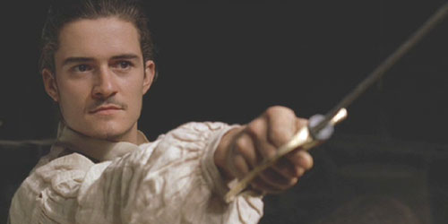 orlando bloom face. man face sword moustache