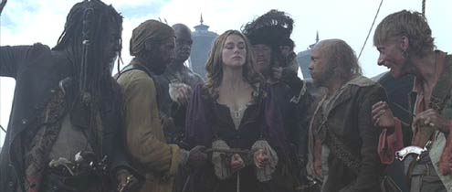 Pirates of the Caribbean: Elizabeth is help prisoner on the Black Pearl.