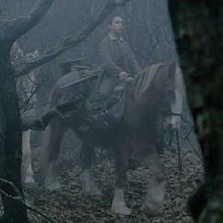 Sleepy Hollow: Young Masbeth riding throught the western woods.