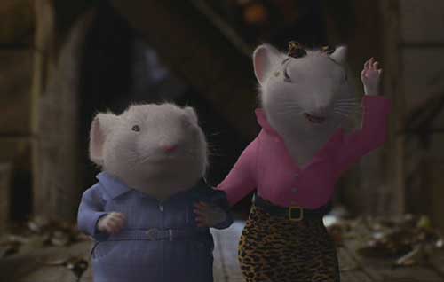 Stuart Little: The Stouts (voiced by Bruno Kirby and Jennifer Tilly), faced with having to turn Stuart over to the cats, confess their fraud and send him home to the Littles.