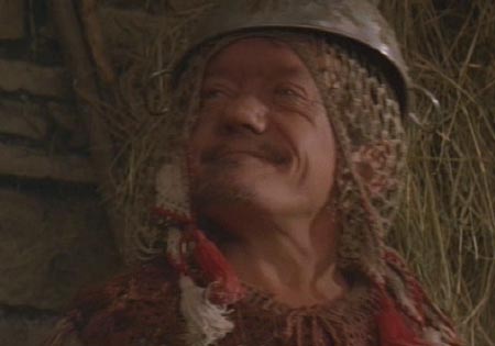 Time Bandits: A closeup of Fidgit, the incomparable Kenny Baker (also R2D2 of Star Wars.)