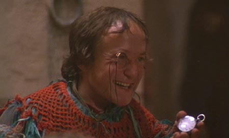 Time Bandits: Randall (David Rappaport) working the crowd while he waits for the next Time Doorway to open so they can make their escape. Sadly, this talented comedian ended his own life.  I enjoyed his work in this movie and in episodes of The Young Ones (a British sitcom) - I wish I could be enjoying new things from him.