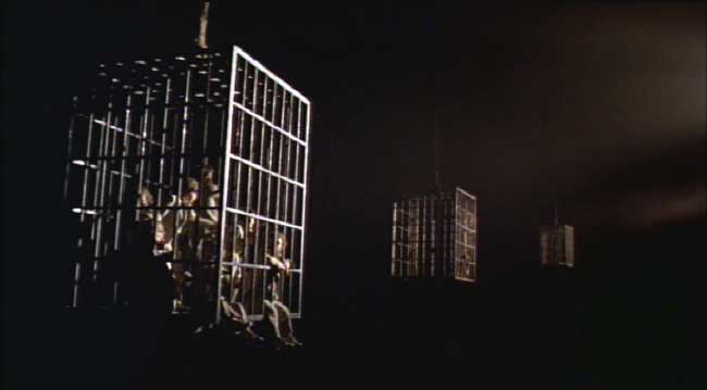 Time Bandits: The hanging cage prisons in The Fortress of Ultimate Darkness. Another example of Terry Gilliam's brilliant visual imagination.