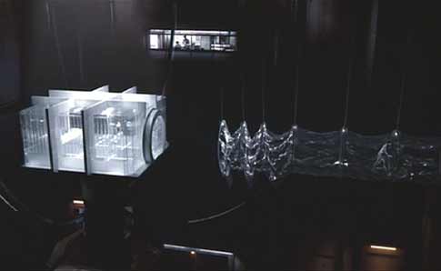 X-men: The plastic tunnel folds up behind Professor Xavier as he leaves.