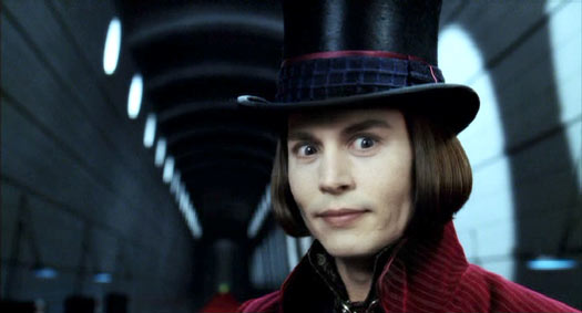 Charlie and the Chocolate Factory: Johnny Depp as Willy Wonka.