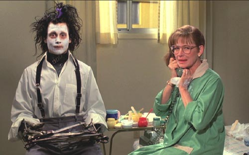 Edward Scissorhands: peg continues to look for a make-up solution to Edward's scars.