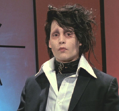 Edward Scissorhands: Edward on daytime TV.