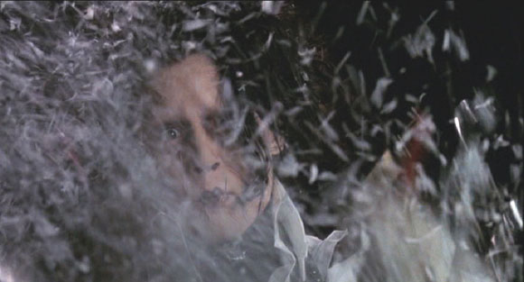 Edward Scissorhands: Edward sculpts the ice.