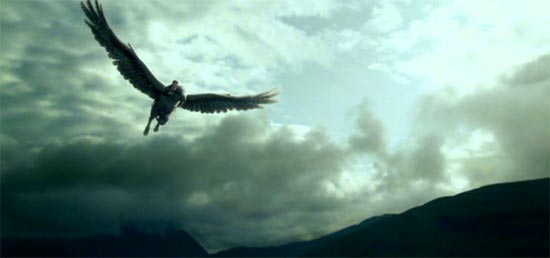 Harry Potter and the Prisoner of Azkaban: Harry riding Buckbeak.