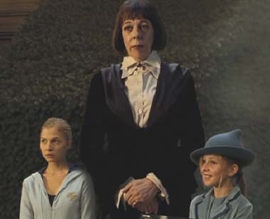 Harry Potter and the Goblet of Fire: Madame Olympe Maxime (Frances de la Tour), Fleur Delacour (Clémence Poésy) and Gabrielle Delacour (Angelica Mandy).