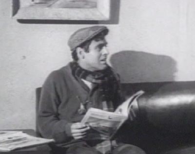 The Little Shop of Horrors (1960): Seymour (Jonathan Haze) in the dentist's waiting room.