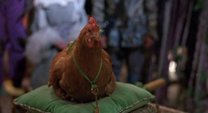 Return to Oz: Billina, the talking chicken, does the smart thing and remains in Oz.