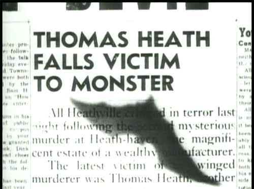 The Devil Bat: Johnny reports that the bat has claimed another victim, this time Tommy Heath, Roy's brother.