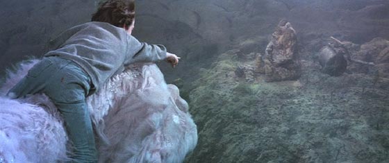 The NeverEnding Story: Barret Oliver as Bastian, riding Falkor